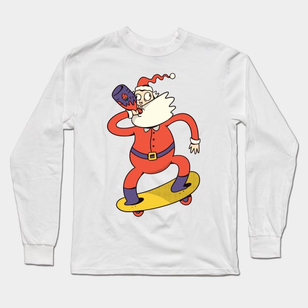 Alcoholic Santa Claus Long Sleeve T-Shirt by MajorCompany